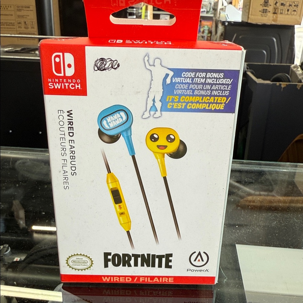 PowerA Fortnite Wired Earbuds for Nintendo Switch - Vibrant Blue and Yellow